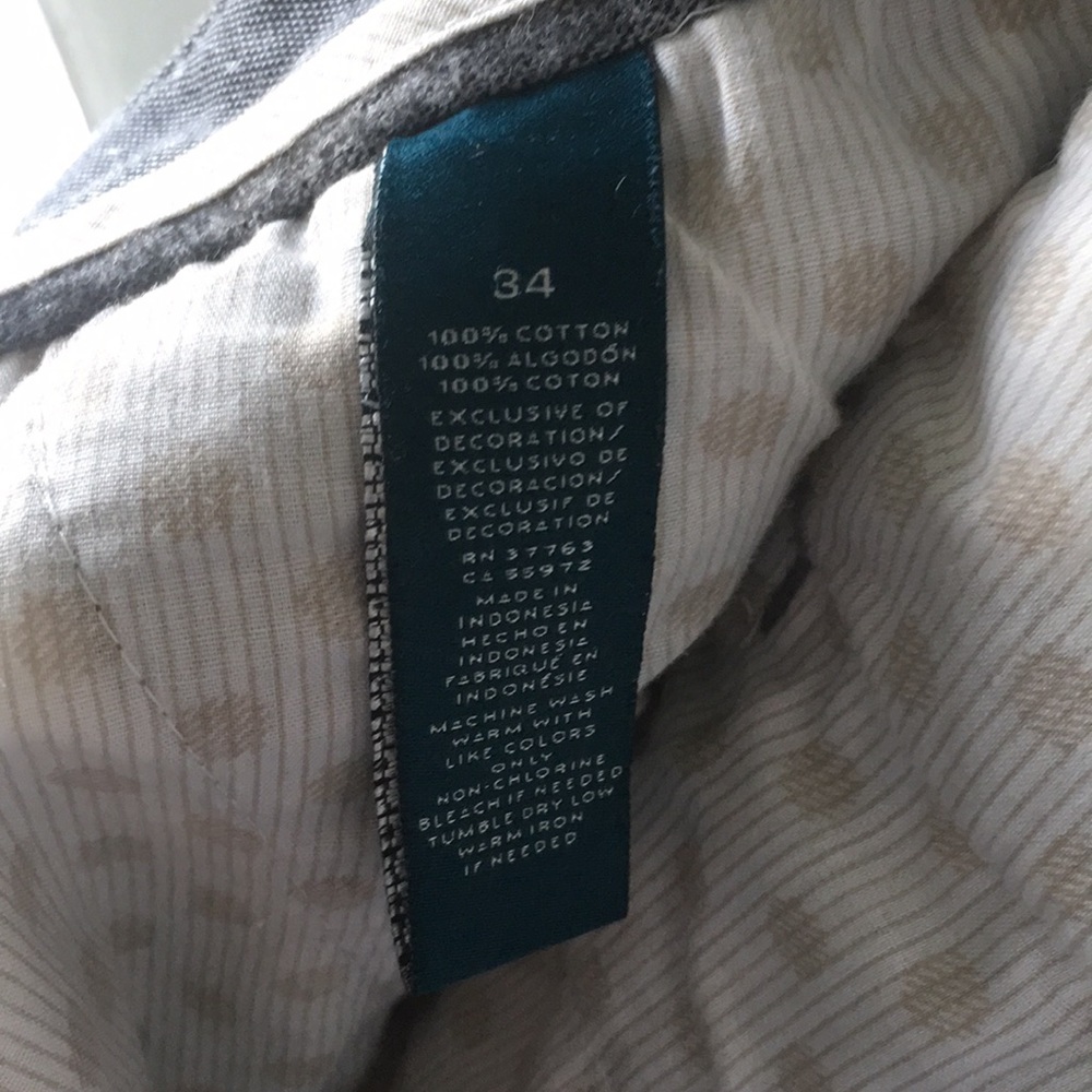 Perry Ellis Grey and white stitching shorts Sz 34 - Picture 5 of 8